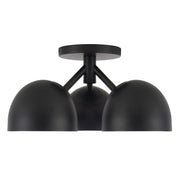 Fosso 12" 3-Light Semi-Flush Mount in Black