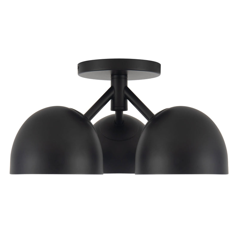 Fosso 12" 3-Light Semi-Flush Mount in Black