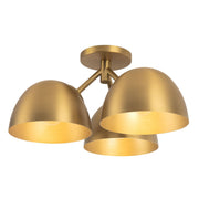 Fosso 17" 3-Light Semi-Flush Mount in Brushed Gold
