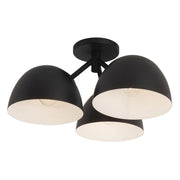 Fosso 17" 3-Light Semi-Flush Mount in Black