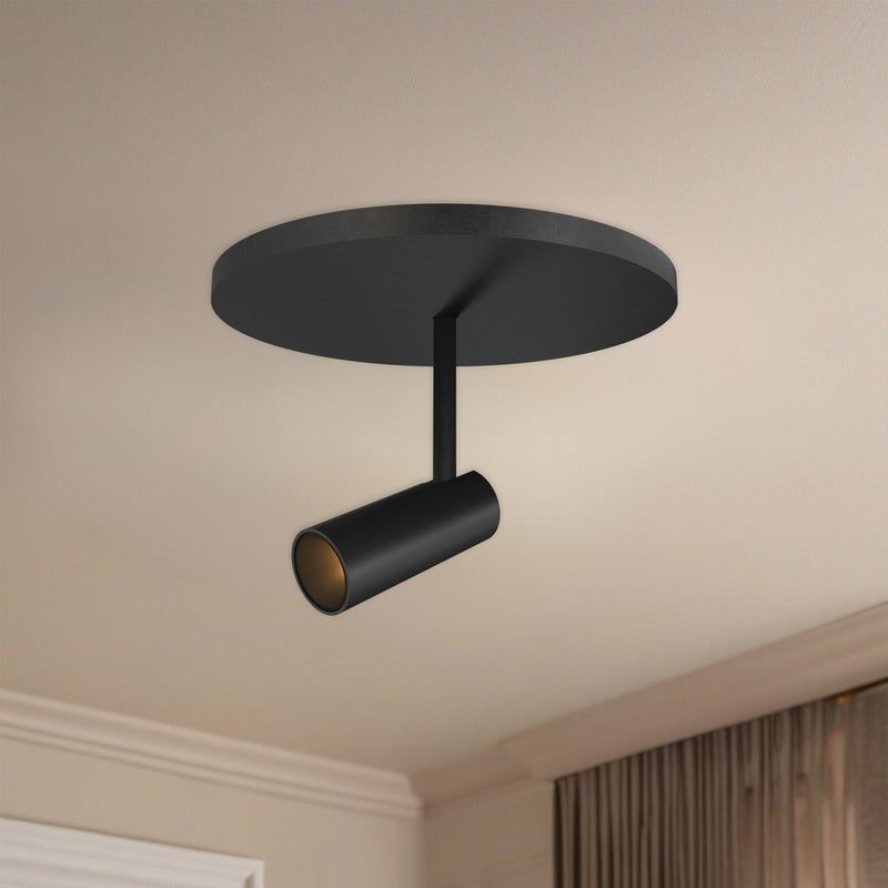 Downey 1" Semi-Flush Mount in Black
