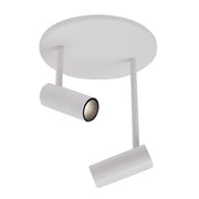 Downey 1" 2-Head Semi-Flush Mount in White