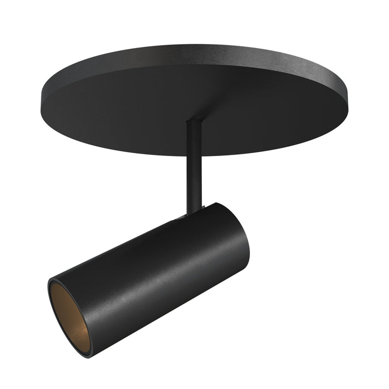 Downey 2" Semi-Flush Mount, 4.4" Diameter in Black