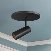 Downey 2" Semi-Flush Mount, 4.4" Diameter in Black