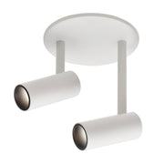 Downey 2" 2-Head Semi-Flush Mount, 4.4" Diameter in White