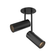 Downey 2" 2-Head Semi-Flush Mount, 2.4" Diameter in Black