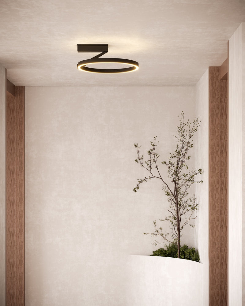 Roda 16" Semi-Flush Mount in Black