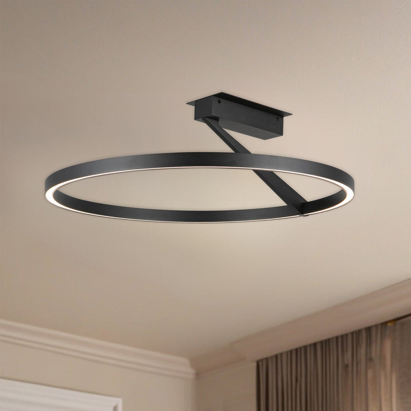 Roda 24" Semi-Flush Mount in Black