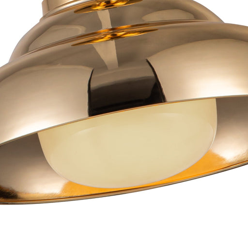 Palmetto 12" Semi-Flush Mount in Polished Brass/Glossy Opal