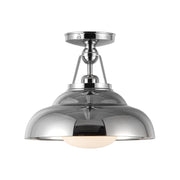 Palmetto 12" Semi-Flush Mount in Polished Nickel/Glossy Opal