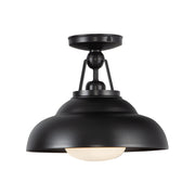 Palmetto 12" Semi-Flush Mount in Urban Bronze/Glossy Opal