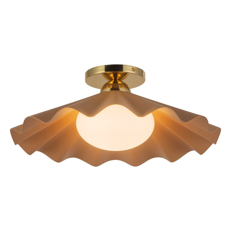 Furrow 16" Semi-Flush Mount in Peach
