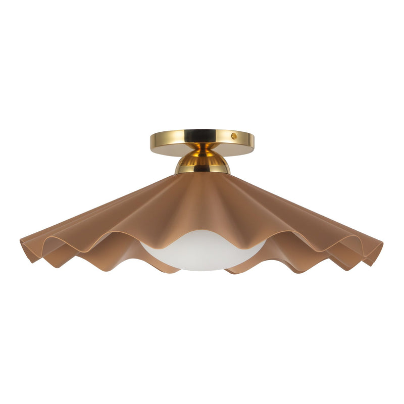 Furrow 16" Semi-Flush Mount in Peach