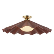 Furrow 25" Semi-Flush Mount in Burgundy