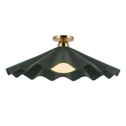 Furrow 25" Semi-Flush Mount in Green Pine