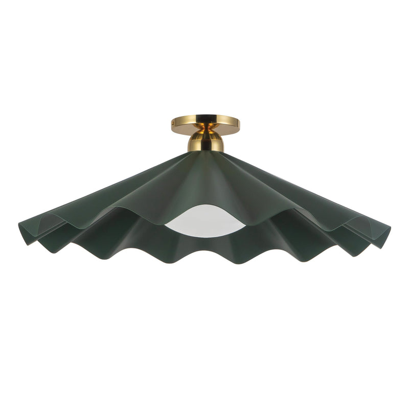 Furrow 25" Semi-Flush Mount in Green Pine