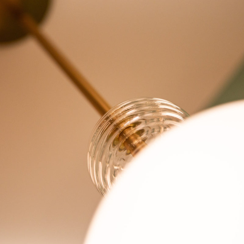 Celia 8" Semi-Flush Mount in Brushed Gold/Opal Glass