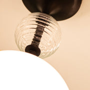 Celia 8" Semi-Flush Mount in Matte Black/Opal Glass