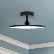 Issa 12" Semi-Flush Mount in Matte Black
