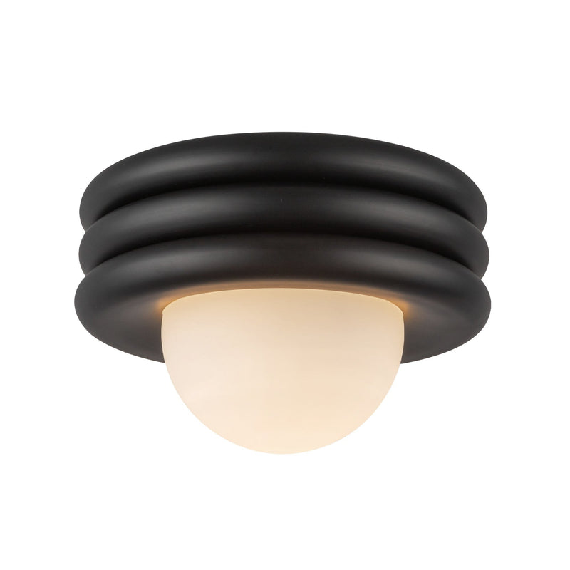 Harvey 12" Semi-Flush Mount in Matte Black