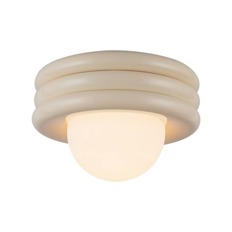 Harvey 12" Semi-Flush Mount in Pearl White