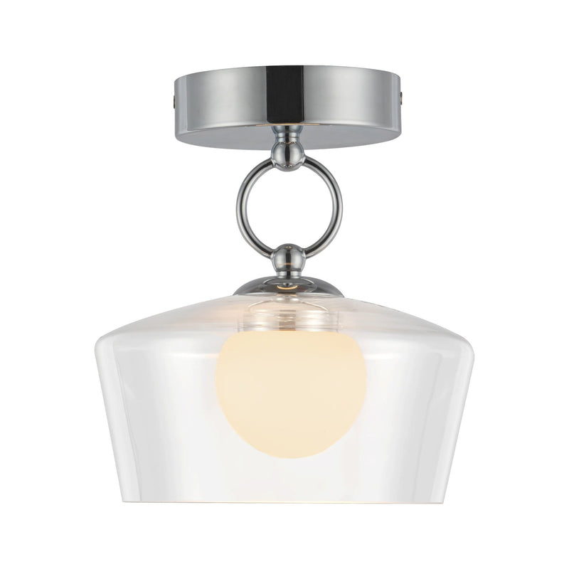 Leota 8" LED Semi-Flush Mount in Chrome/Clear Glass