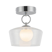 Leota 8" LED Semi-Flush Mount in Chrome/Clear Glass