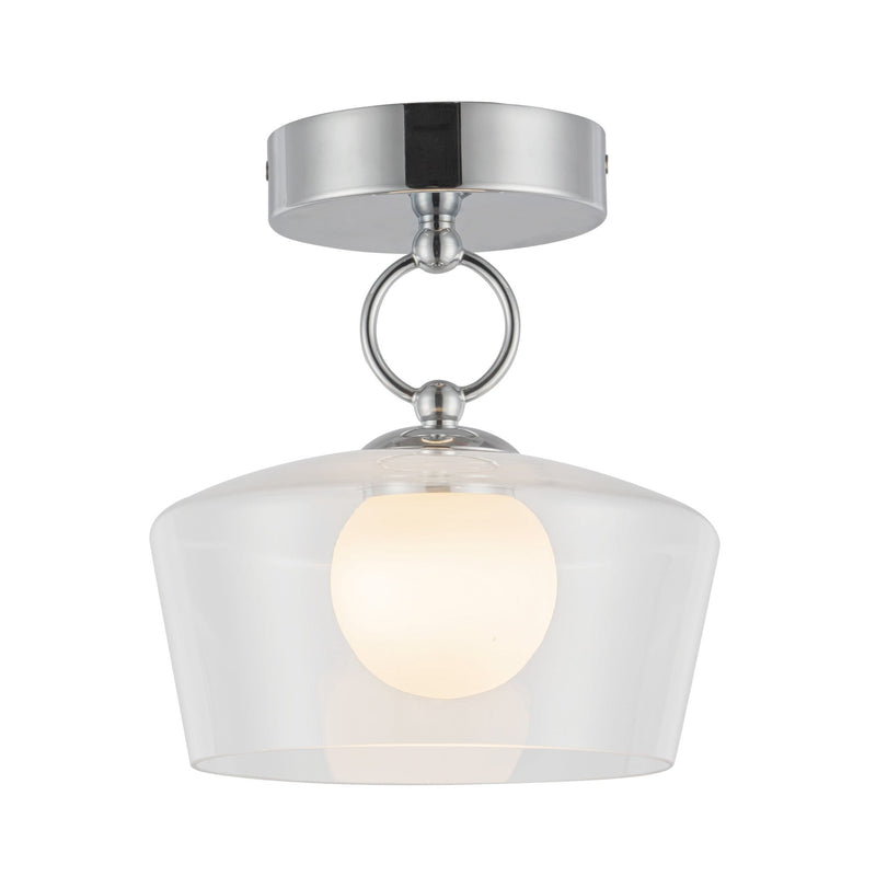 Leota 8" LED Semi-Flush Mount in Chrome/Clear Glass