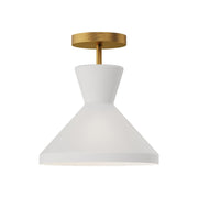 Betty 10" Semi-Flush Mount in Aged Gold/Opal Glass