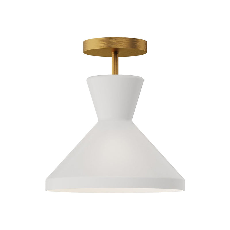 Betty 10" Semi-Flush Mount in Aged Gold/Opal Glass
