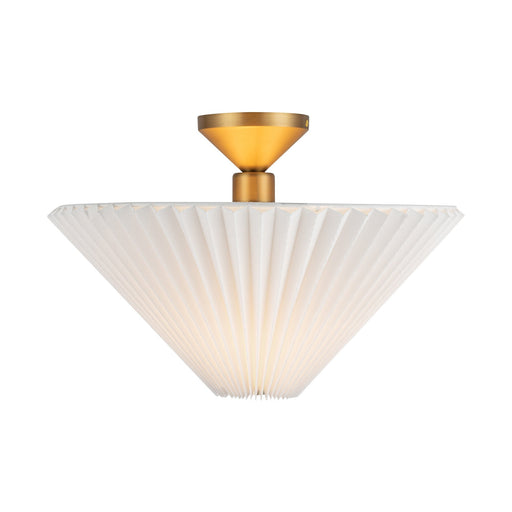 Bridgette 16" Semi-Flush Mount in Brushed Gold/Folded White