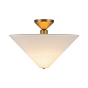 Bridgette 16" Semi-Flush Mount in Brushed Gold/White Linen