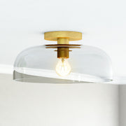 Sylvia 12" Semi-Flush Mount in Brushed Gold/Clear Glass