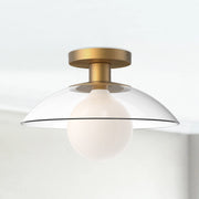 Francesca 12" Semi-Flush Mount in Aged Gold/Clear Glass