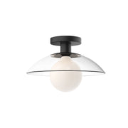 Francesca 12" Semi-Flush Mount in Clear Glass/Matte Black