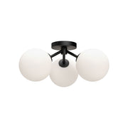 Cassia 17" 3-Light Semi-Flush Mount in Matte Black/Opal Matte Glass