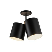 Keiko 14" 2-Light Semi-Flush Mount in Black