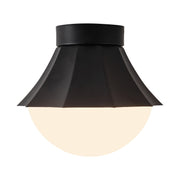 Shelton 11" Semi-Flush Mount in Matte Black/Matte Opal Glass