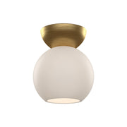 Arcadia 6" Semi-Flush Mount in Brushed Gold/Opal Glass