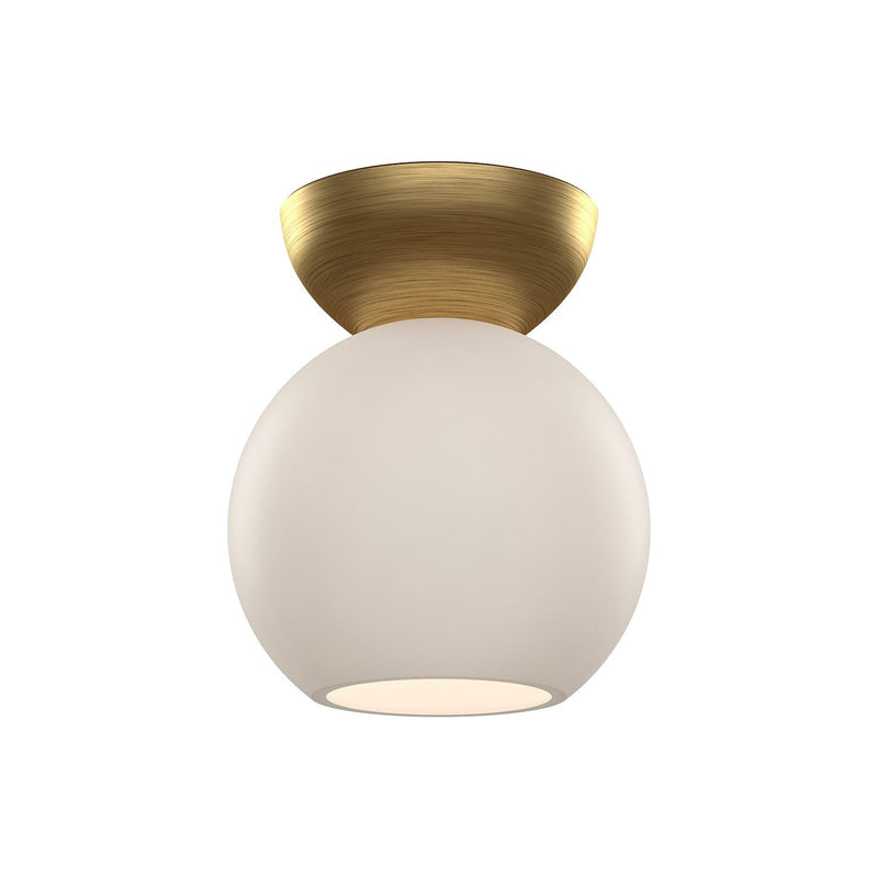 Arcadia 6" Semi-Flush Mount in Brushed Gold/Opal Glass