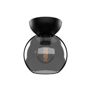 Arcadia 6" Semi-Flush Mount in Black/Smoked