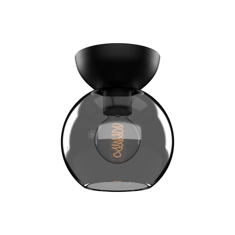 Arcadia 6" Semi-Flush Mount in Black/Smoked
