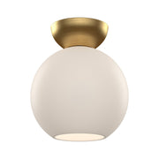 Arcadia 8" Semi-Flush Mount in Brushed Gold/Opal Glass