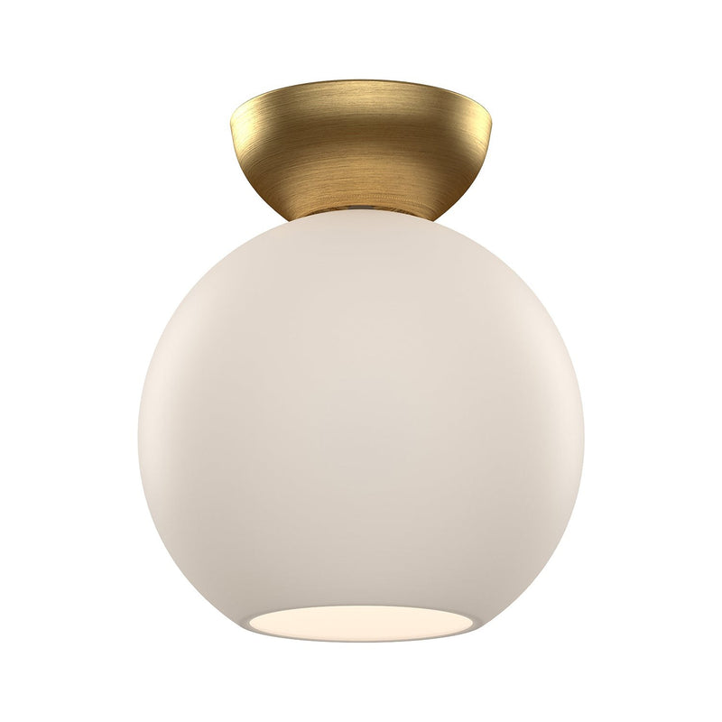 Arcadia 8" Semi-Flush Mount in Brushed Gold/Opal Glass