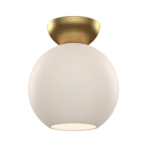 Arcadia 8" Semi-Flush Mount in Brushed Gold/Opal Glass