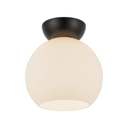 Arcadia 8" Semi-Flush Mount in Brushed Gold/Opal Glass