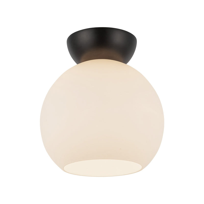 Arcadia 8" Semi-Flush Mount in Brushed Gold/Opal Glass