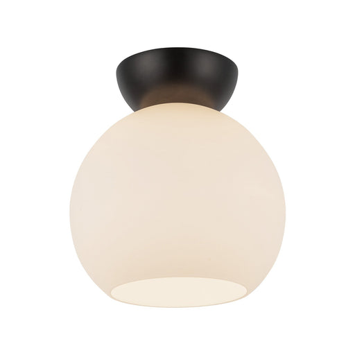 Arcadia 8" Semi-Flush Mount in Brushed Gold/Opal Glass