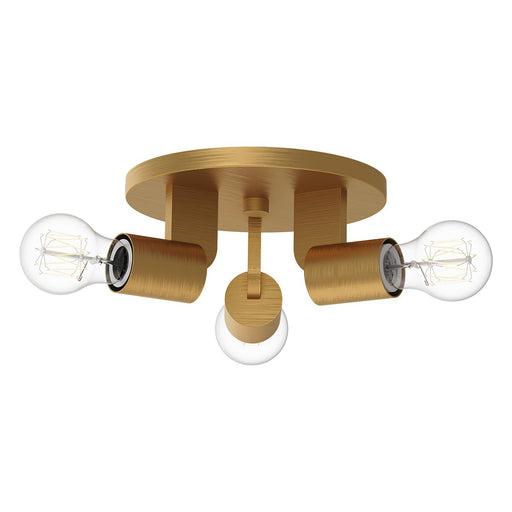 Claire 10" 3-Light Semi-Flush Mount in Aged Gold