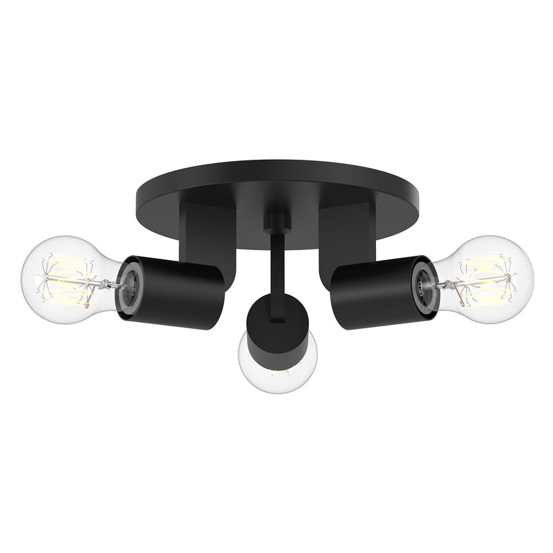 Claire 10" 3-Light Semi-Flush Mount in Matte Black